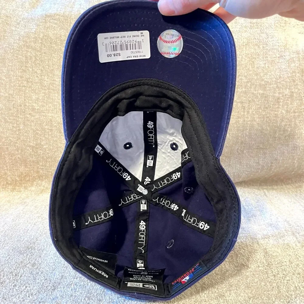 New Era Milwaukee‎ Brewers 49FORTY Cap Medium Navy Blue Cotton Embroidered Logo